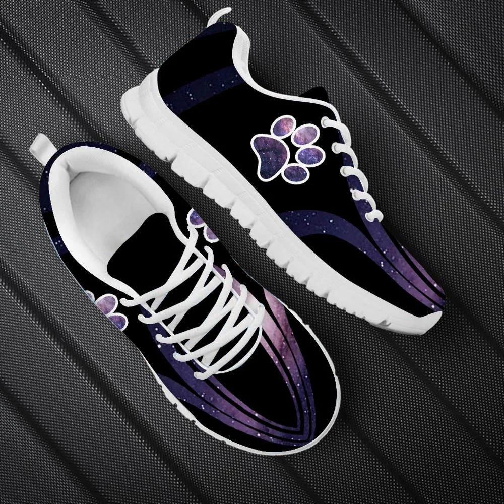 2025 Galaxy Dog Paw Love Heart Print Casual Shoes Women Mesh Sneakers Breathable Woman Flats Ladies Running Jogging Shoes