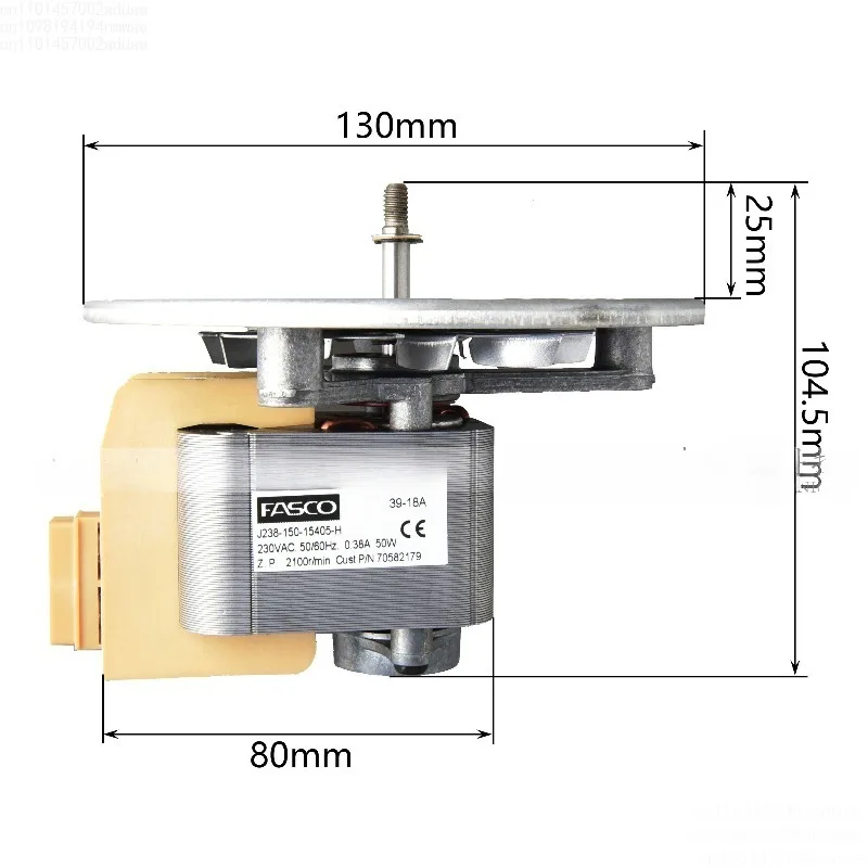 Applicable to J238-150-15405 Electric Oven Steam Oven High Temperature Resistant H-Class Hot Air Circulating Fan Motor