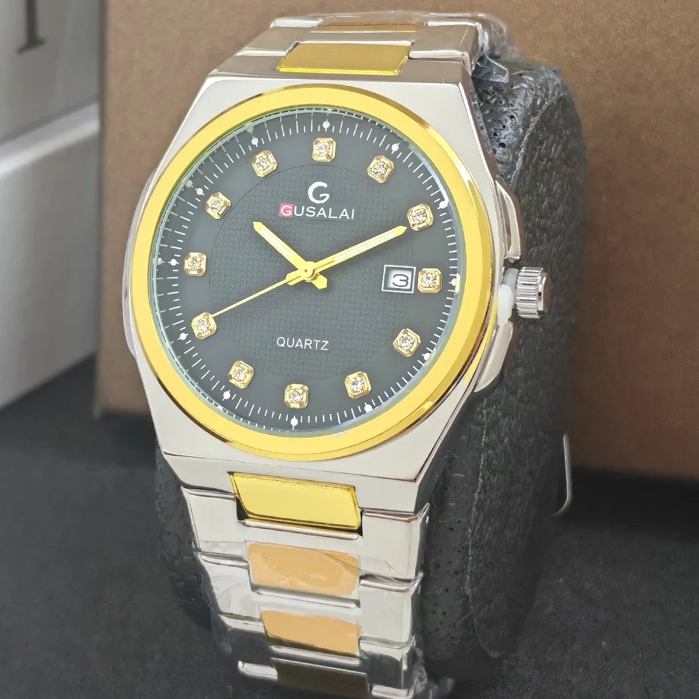 

Горячие деловые кварцевые часы с календарем для мужчин, роскошный дизайн, часы со стальным ремешком, модные мужские наручные часы, подарки для мужчин Montre Homme