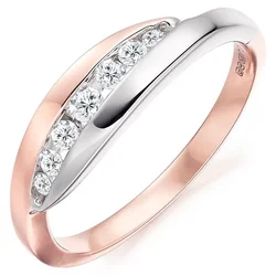 Fashion Silver Rose Gold Color Inlaid Zircon Stones Rings for Women Luxury Beautiful Engagement Wedding Rings Jewelry Gifts