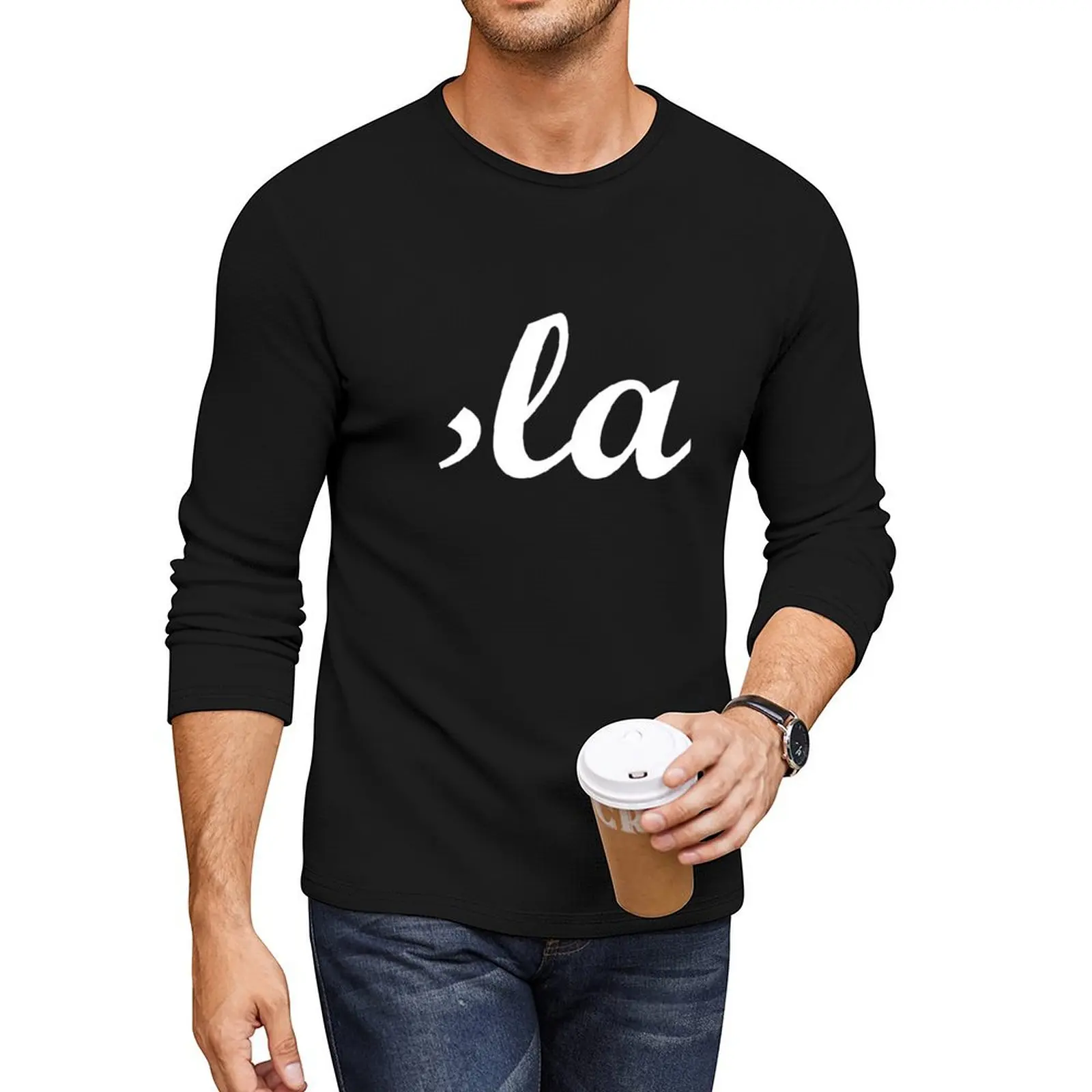 

White ,La Long T-Shirt new edition t shirt heavyweight t shirts blank t shirts big and tall shirts for men