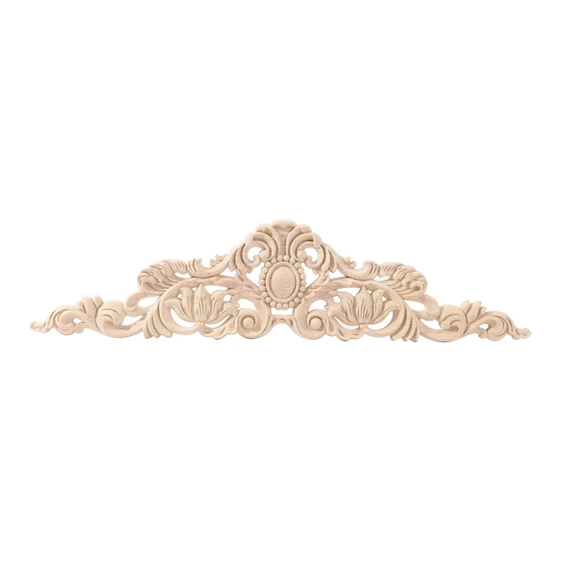 Wood Decal Inlay Decoration Solid Wood Decal Wood Carving Large Size Furniture Decoration Carving Door Carving