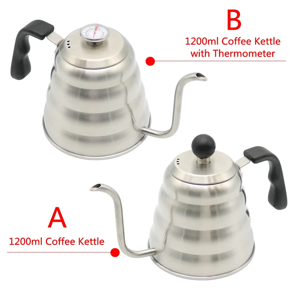 

2018 New 1200ML Stainless Steel Drip Kettle with thermometer Home use tea pot Barista Coffee Tool