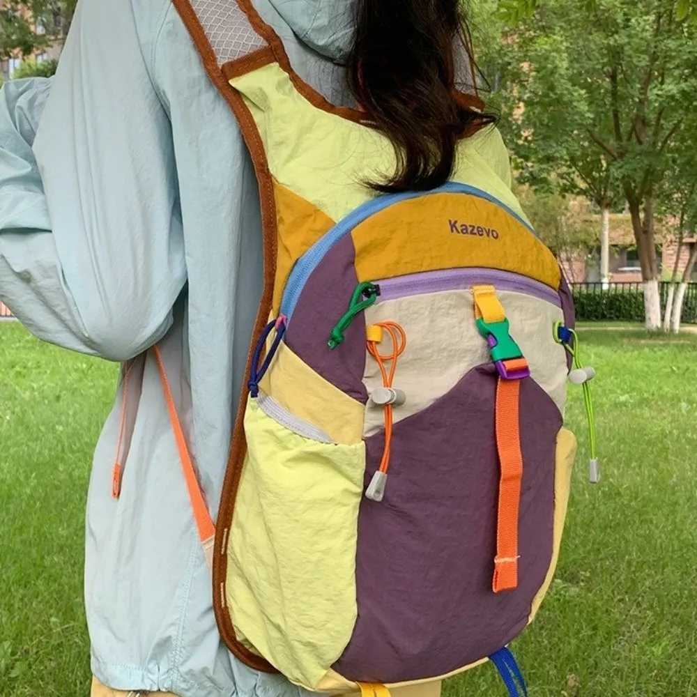 Nylon Travel Backpack Multifunctional Multicolored Travel Daypack Fixed Webbing Scratch Prevention Mountaineering Bag Women