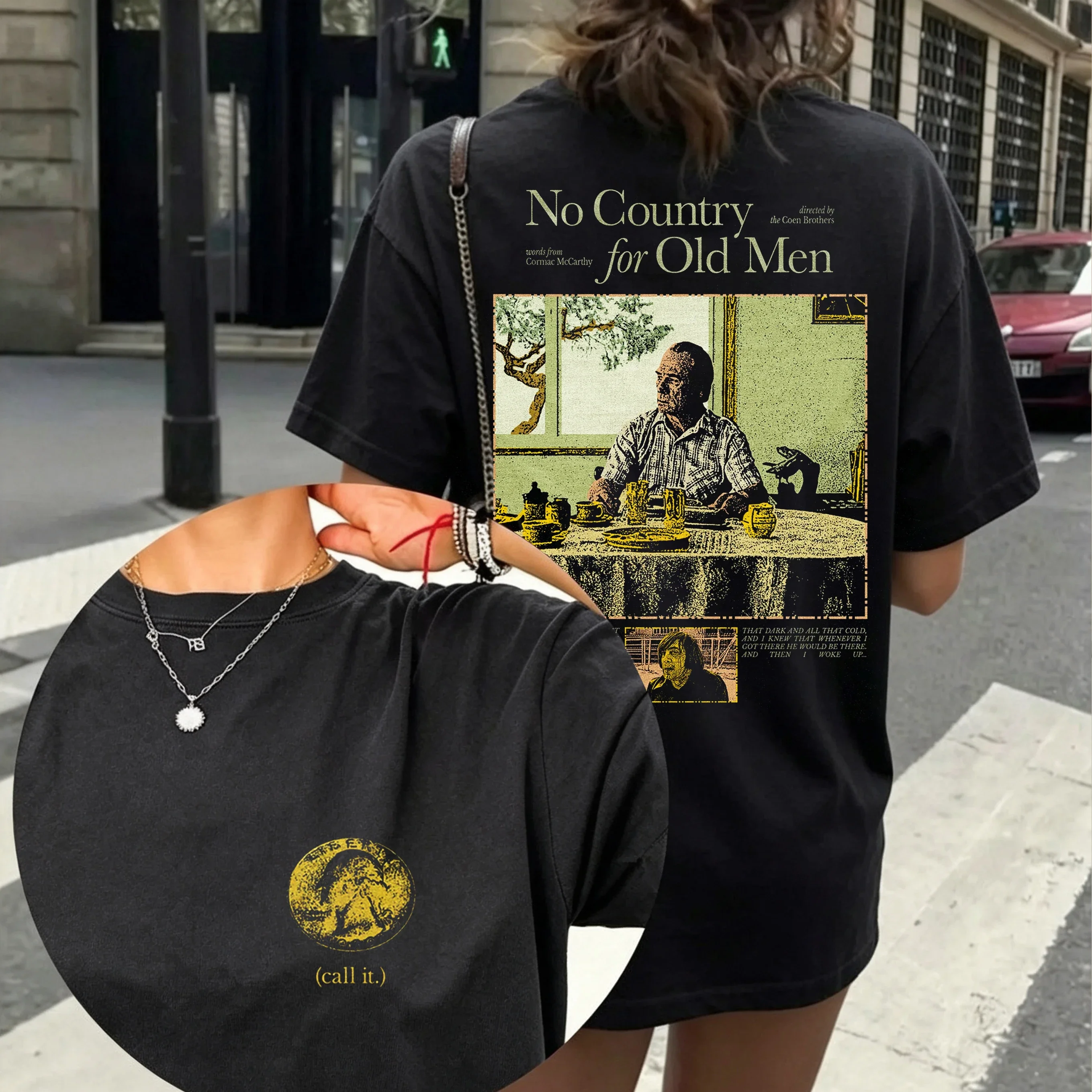 No Country for Old Men Graphic T-shirt Trendy Men Women's Short Sleeve T-Shirt 90s Cotton Aesthetic Streetwear Casual Tee Tops