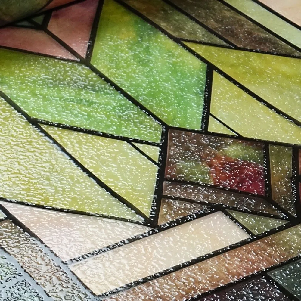 Static Cling Lattice Window Film Rainbow Pattern 3D Design Static Cling Film Non-Adhesive Anti-Glare Privacy Window Film