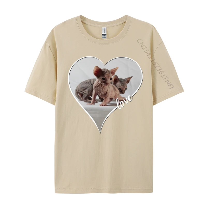 I Love My Sphynx Hairless Cat Kitten Pet Lover Funny T Shirts Faddish Party Cotton Mens Tops Tees Casual Tee Shirt Fall