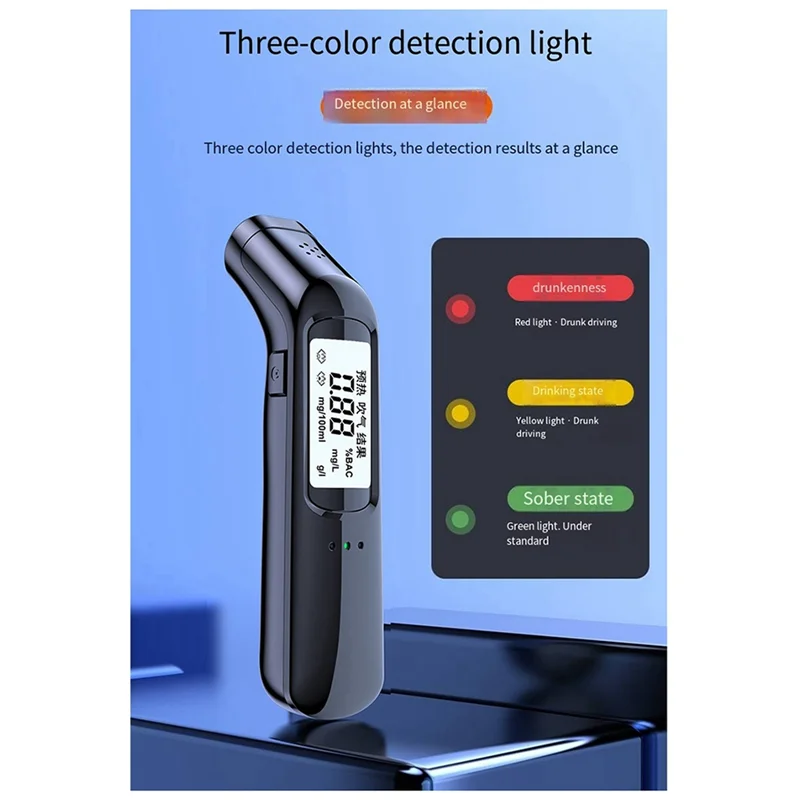 Ablu-testador de álcool soprado ar teste de condução bêbada medição instrumento de teste de álcool doméstico de alta precisão com voz fácil de usar
