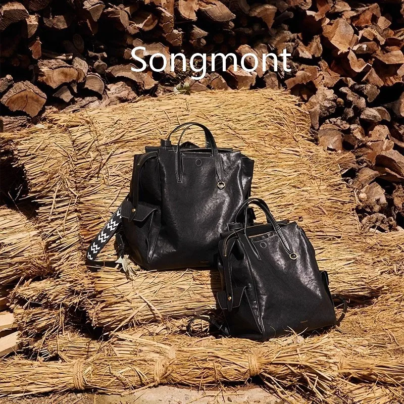 

Songmont Tracking Series, большая модная сумка на плечо, роскошная сумка для компьютера из кожи растительного дубления в стиле ретро, 16 дюймов