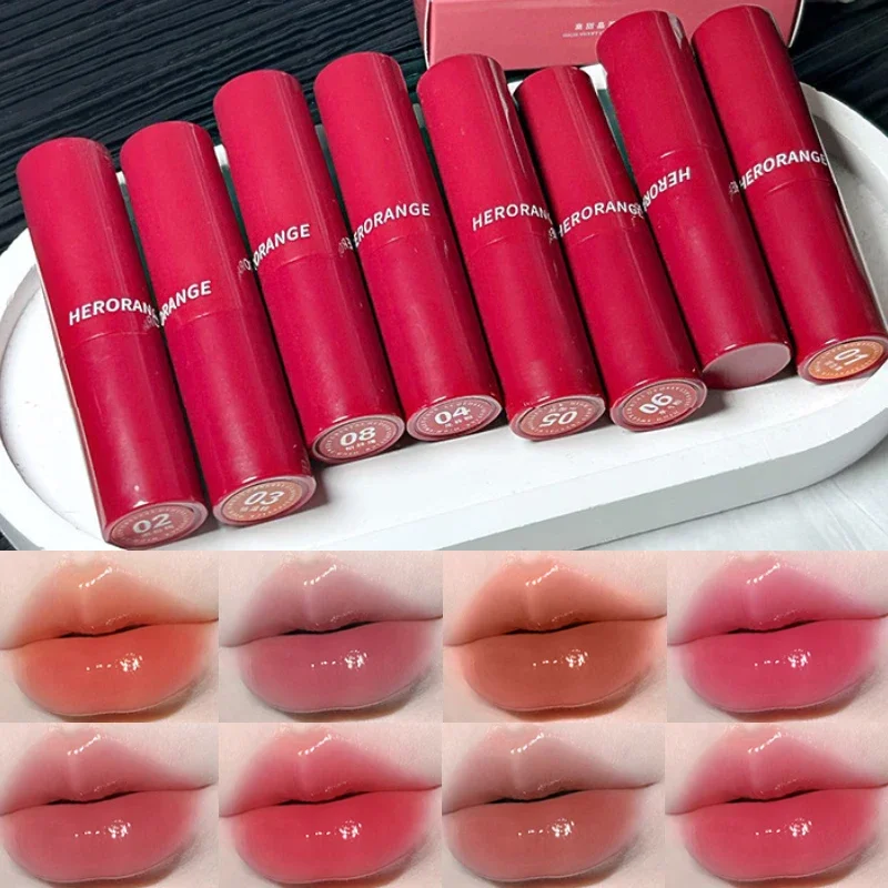 ملمع شفاه غير منتقلي مقاوم للماء يدوم طويلاً، لمسة نهائية مرآة عالية اللمعان، بقع شفاه مرطبة مخملية، مظهر نباتي طبيعي