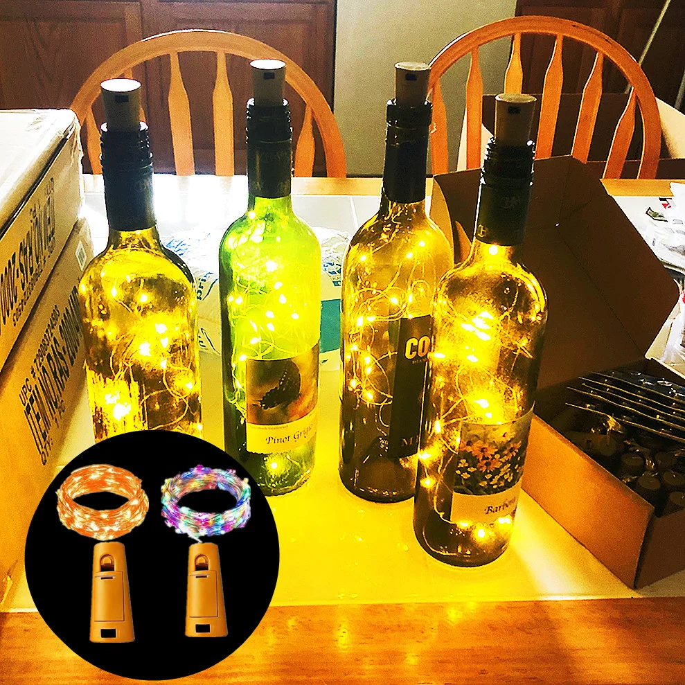 LDHLM 1M 2M 3M Wine Bottle Cork LED String Lights Holiday Fairy Lights Garland Christmas Tree Wedding Party Decor Bottle Lights