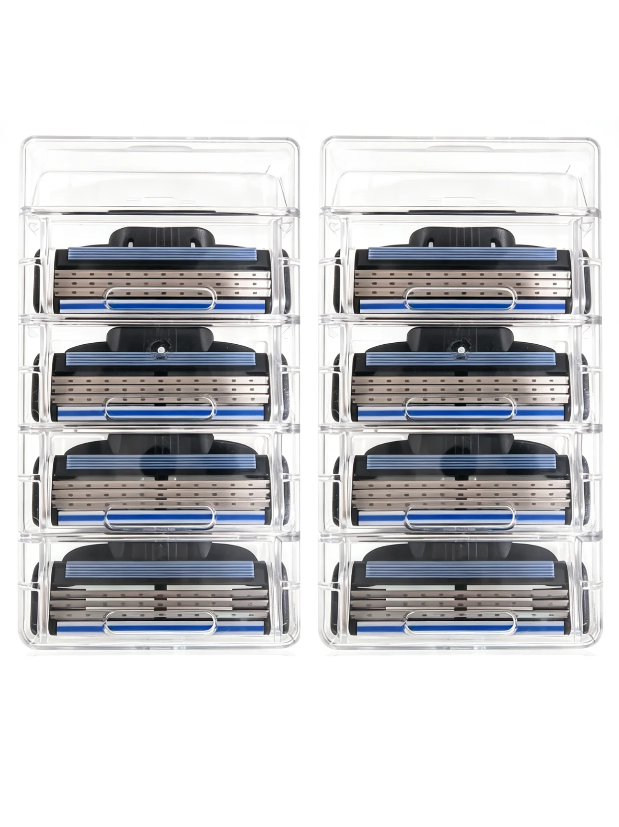 LIDIXIANG 3-Layer Manual Razor Replacement Heads 8Pcs Shaving Blade Refills