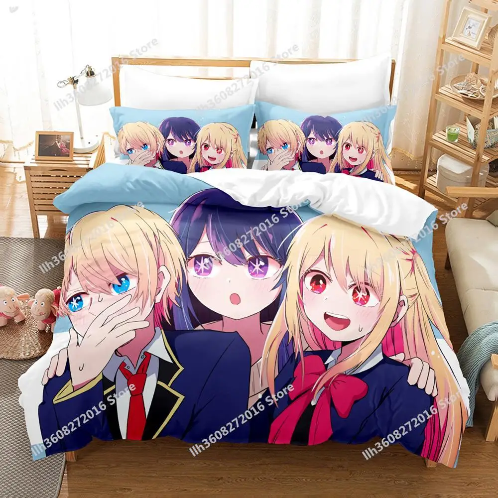 New 3D Print Kawaii Girls Oshi no ko Bedding Set Cartoon Anime three-piece set Adult Kid Bedroom Duvet cover Sets Home Textiles