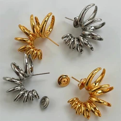 Unique Metal Irregular Earrings for Women European And American Personality Exaggerated Trend Jewelry Gifts Daily Accessories