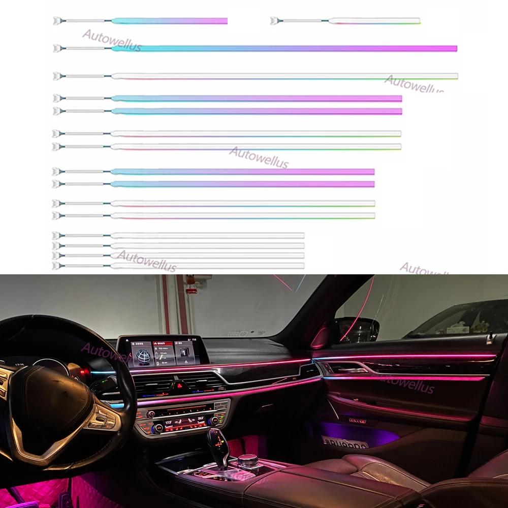 

LED Ambient Light For 7 Series G12 2016-2022 Atmosphere mood Lamp trim Backlight magic Kit Screen control with 11 colors