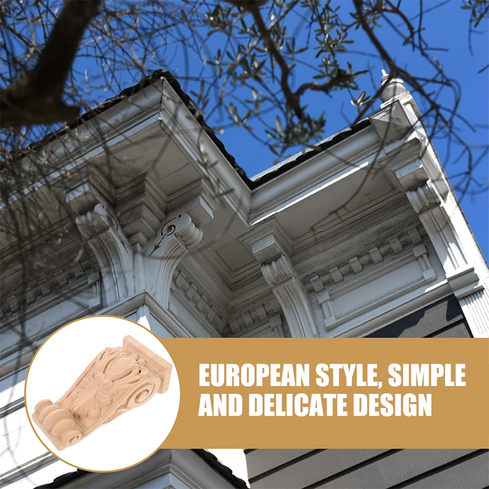 

Wooden 10x18x5 5cm Carved Decorative Wood European Style Villa DIY Pillars Furniture Parts Practical Long Lasting