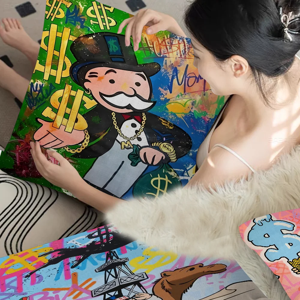 M-Monopoly M-Millionaire D-Dollar M-Money Pillow Cushion Cover Pillowcase Living Room Sofa Home Decor Customized