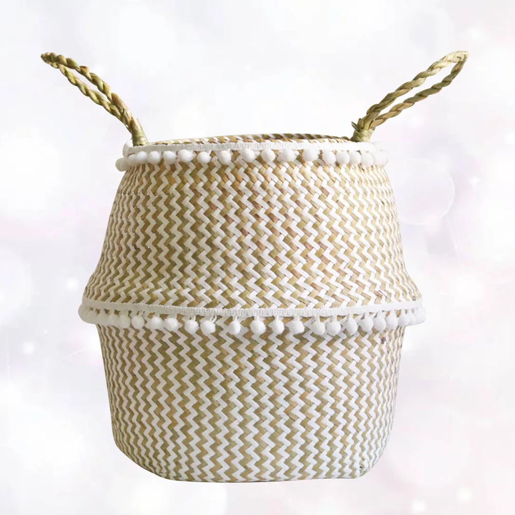 

Flowerpot Storage Basket Baby Woven Cloth Organizers and Bamboo Baskets for Laundry Foldable