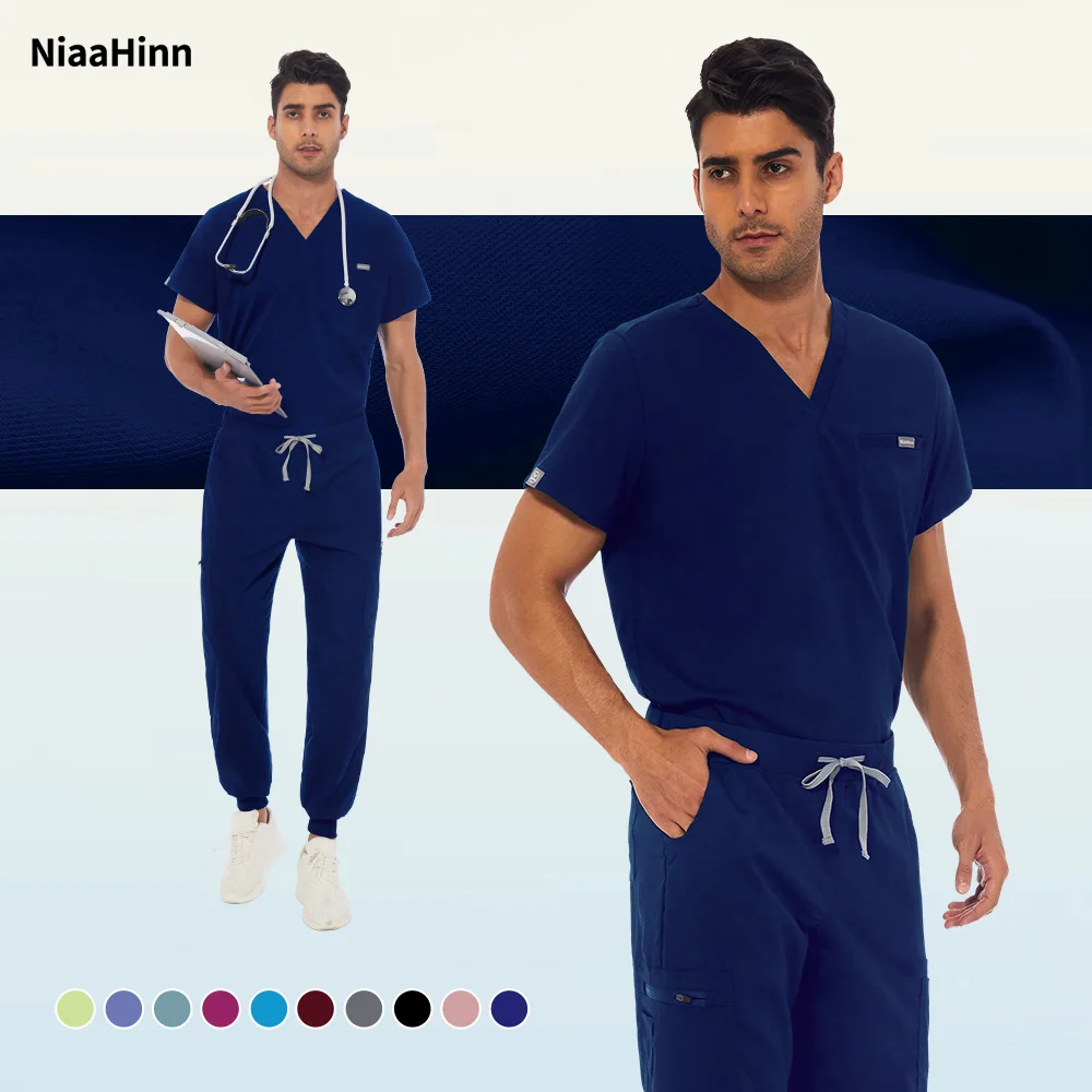 Niaahinn – uniformes médicaux pour hommes, vêtements de travail pour soins infirmiers, Costume de beauté, ensembles de gommages pour infirmières, vêtements de travail pour médecin et dentiste, hauts et pantalons cliniques
