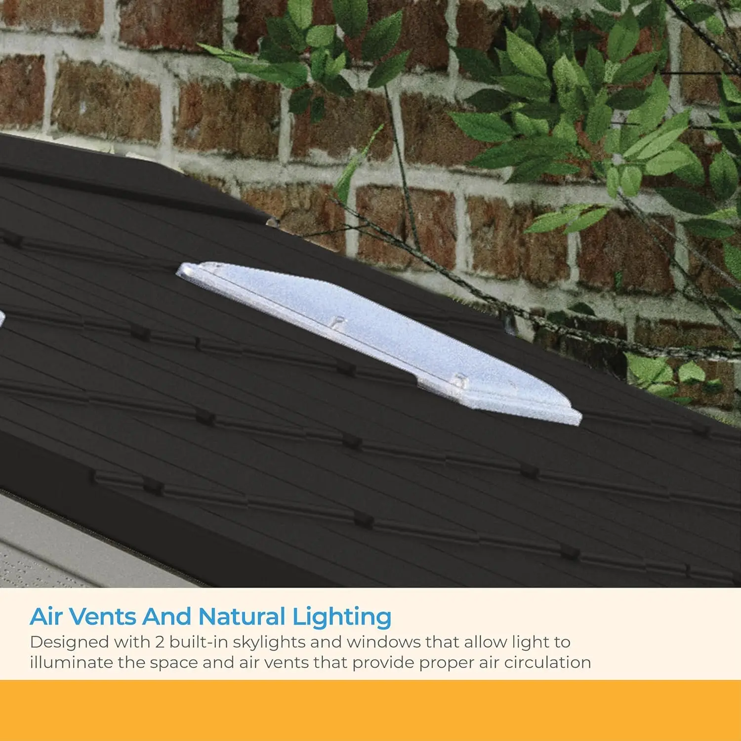 BMS6312D Everett 6' x 3' Heavy-Duty Resin Outdoor Pad-Lockable Double Doors and Windows All-Weather Shed for Yard Storage