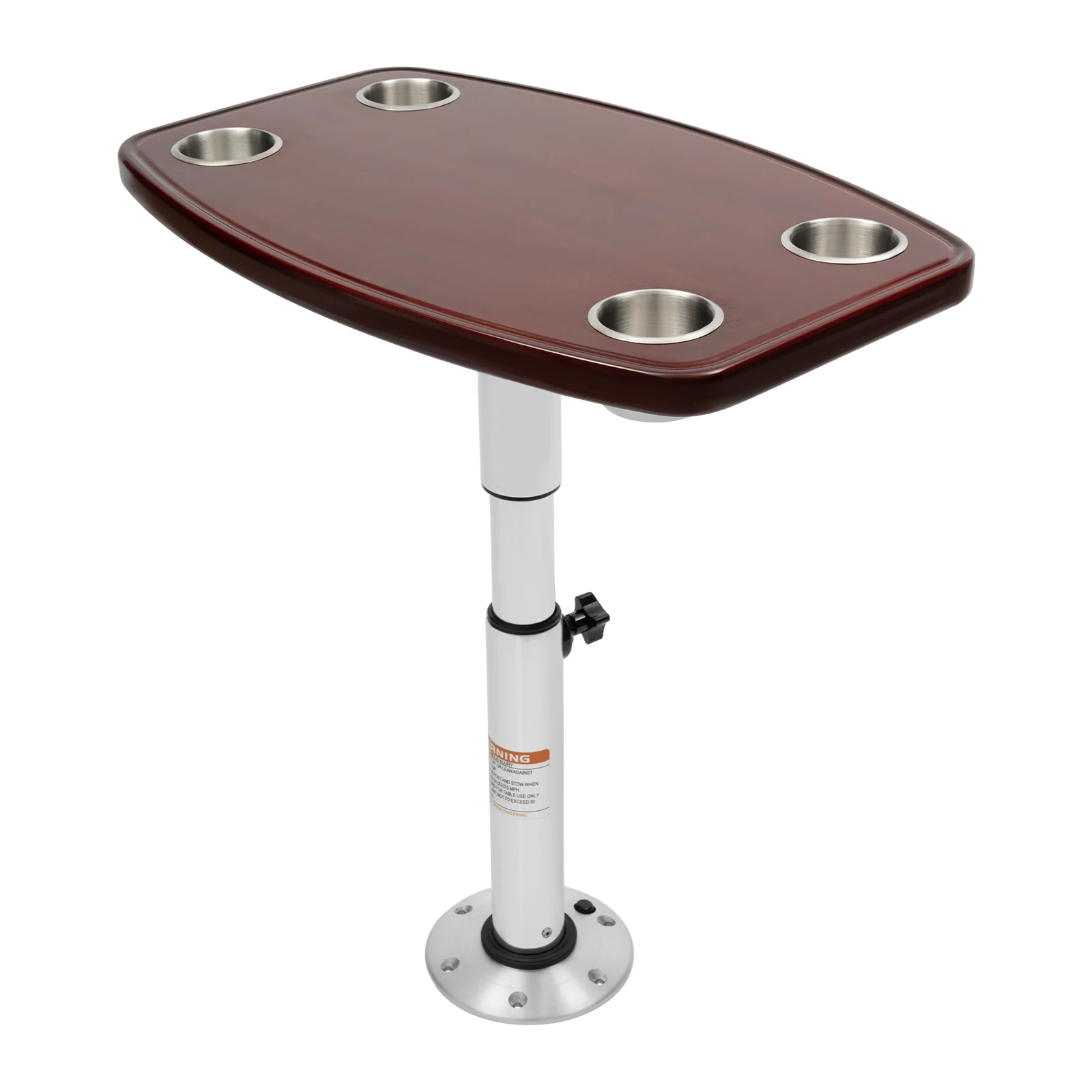 Adjustable Boat Table with 4 Recessed Boat Cup Holders Marine RV Table Top Marine Table for RV Caravan Marine Boat