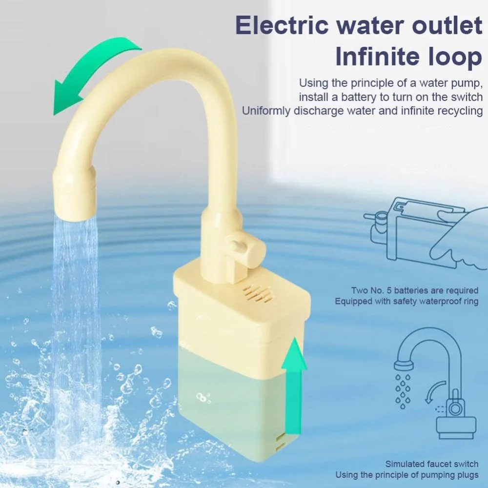 Rotatable Kitchen Faucet Replacement Toy With Running Water Simulation Kitchen Sink Toys Faucet Plastic Faucet Toy