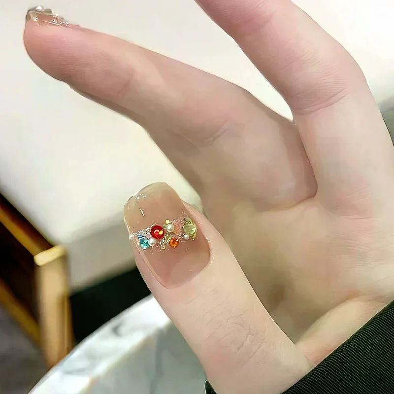 모조 라인스톤 반투명 네일 스티커 장식용 네일 팁 및 젬스톤 네일 아트