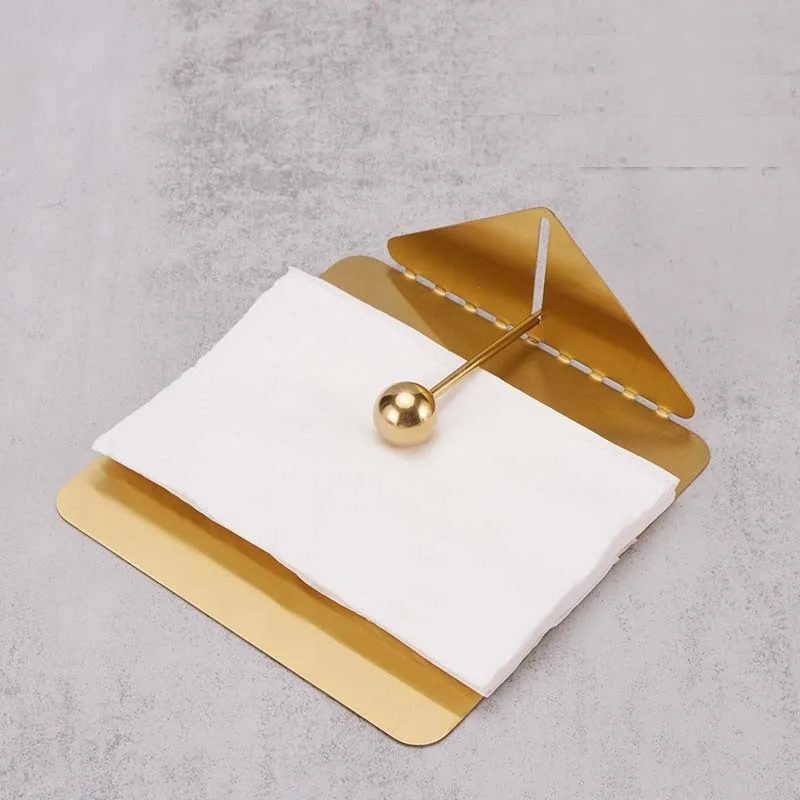 Stainless Steel 3D Napkin Holder Vertical Tissue Stand for Western Restaurant Hotel Decorative Paper Towel Organizer