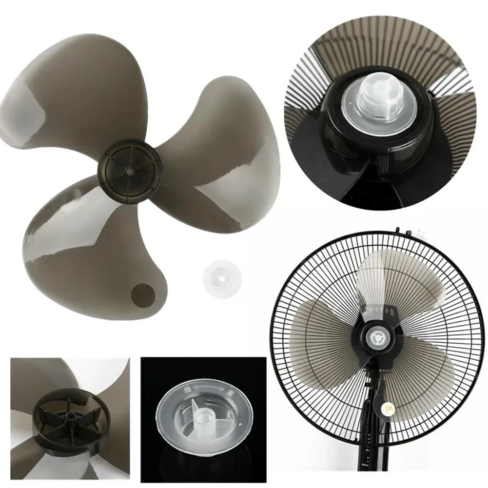 1pc 16Inch Fan Blade Three Leaves Blade With Nut Household PP Plastic Leave For 16inch/400mm Standing Floor Fans Desk Fans Acces