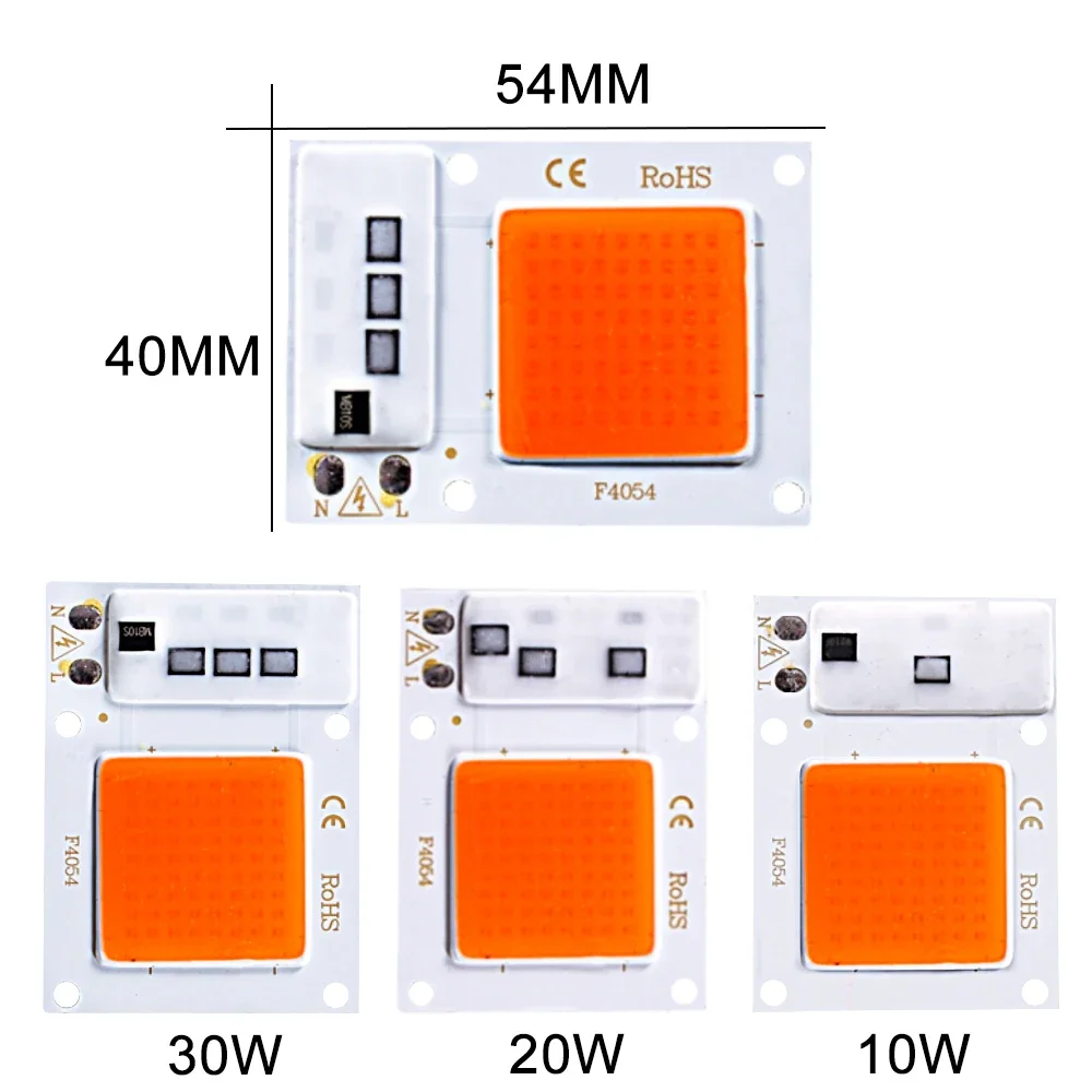 AC220V COB LED خرزة مصباح رقاقة الذكية IC لا حاجة سائق 10 واط 20 واط 30 واط 50 واط COB وحدة DIY بها بنفسك نمو النبات ضوء LED كشاف ضوء لمبة