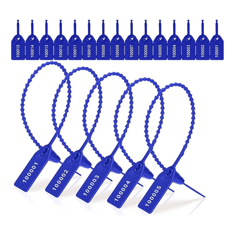 

1000 Pcs Plastic Tamper Seals Fire Extinguisher Tags Security Tags Seals Safety Numbered Zip Ties Labels Blue Easy To Use