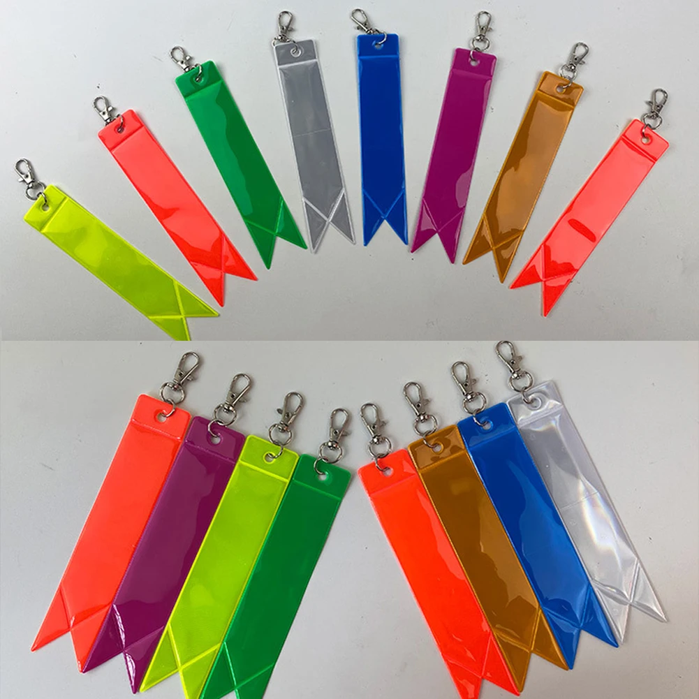 Luminous Key Ring Reflective Keychain Strap Key Chain 10 Colors Reflective Strip Pendant Key Chain Charm Bag Pendant