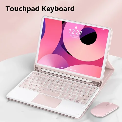 Imagen 1 del producto Funda para tableta con teclado Bluetooth para Redmi Pad SE 11 2023, Funda magnética desmontable de cuero con soporte para lápices incorporado para ratón