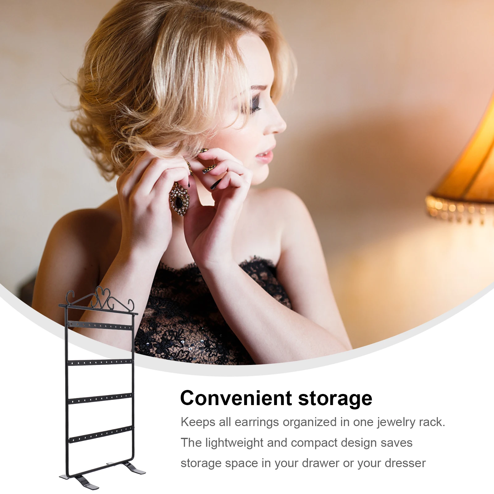 

Iron Earring Stand Rack 48 Holes Anti Rust Delicate Jewelry Organizer for Earrings and Accessories Display Earring Stand Rack