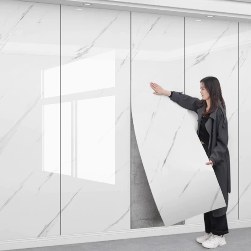 1 rouleau de papier peint en marbre mousse épaisse, autocollant mural imperméable et antisalissure, papier peint auto-adhésif pour chambre à coucher et salon