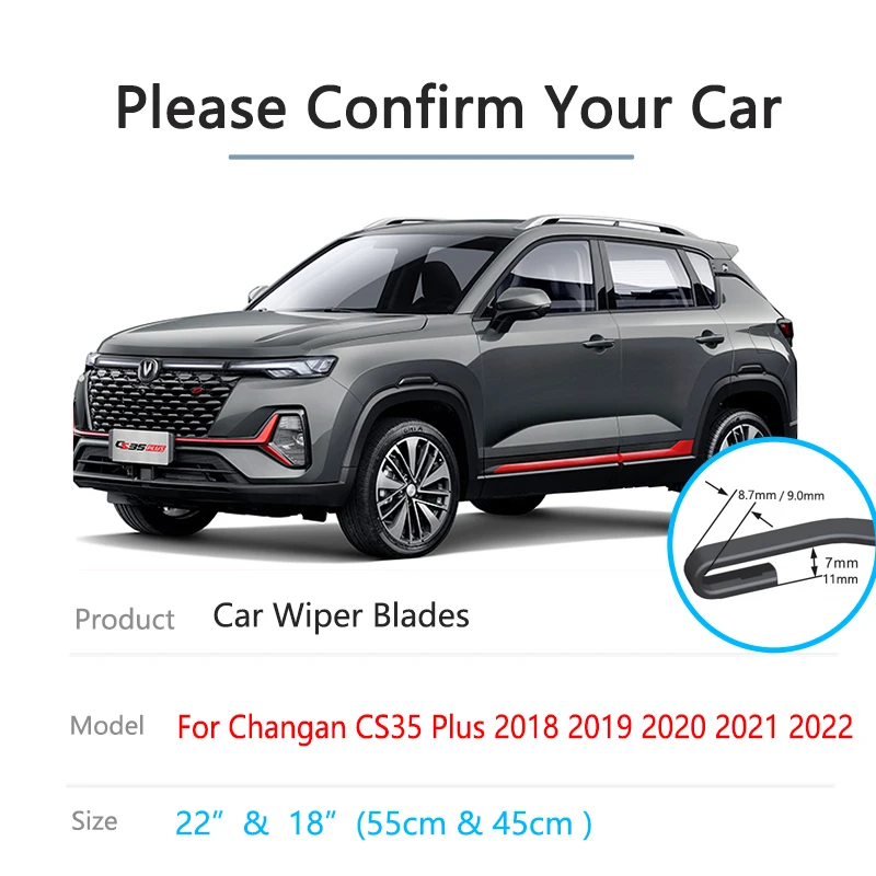 Dla Changan CS35 Plus 2018 2019 2020 2021 2022 Zestaw szczotek wycieraczek przednich tylnych Akcesoria samochodowe do przedniej szyby przedniej