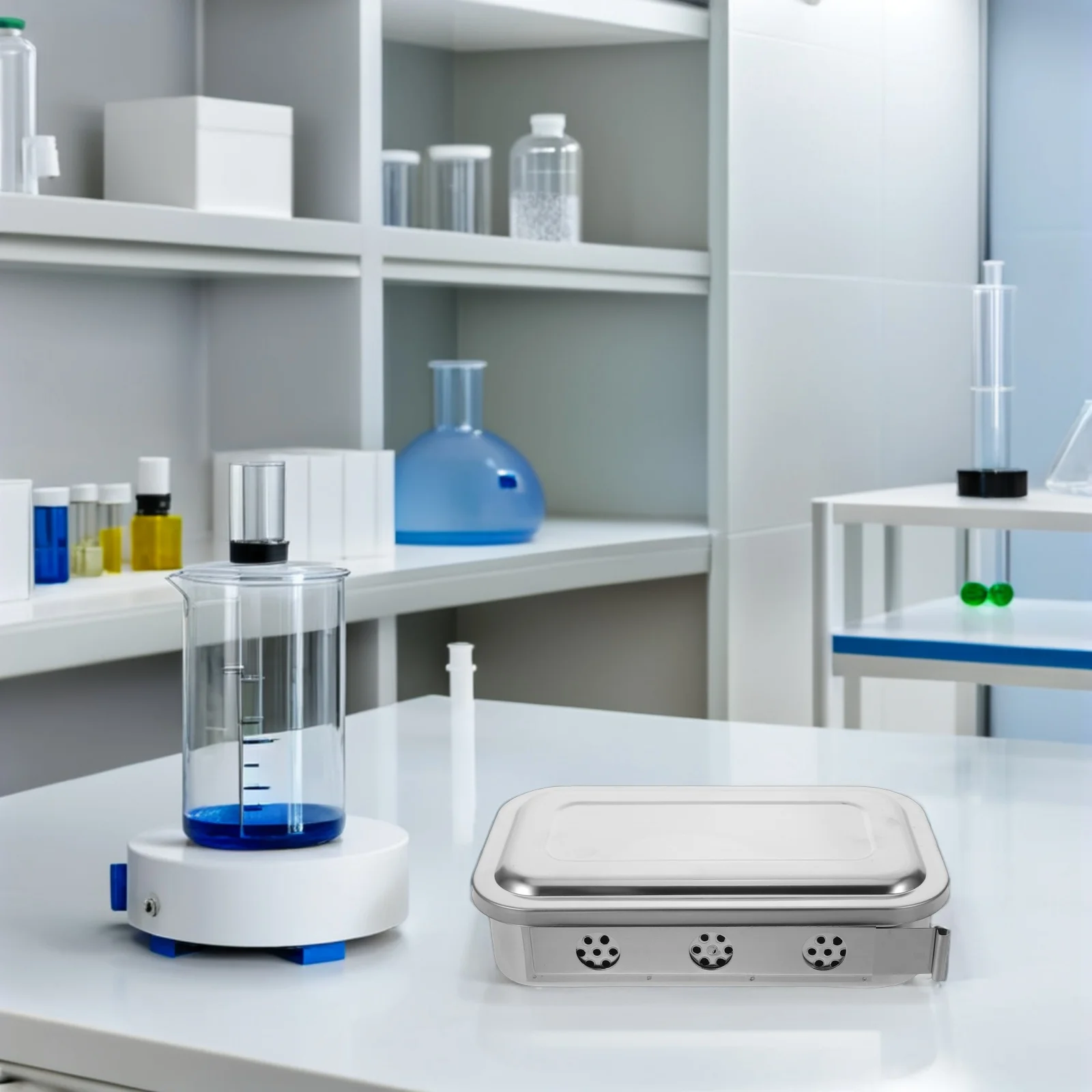 

Stainless Steel Medical Trays With Lid Surgical Instrument Disinfection Organizer Plate For Operating Room Perforated