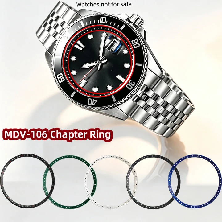 32.7mm Plastic Chapter Ring For Casio Duro Marlin Diver Watch MDV‑106 41×32.8mm Ceramic Bezel Insert Replacement Part