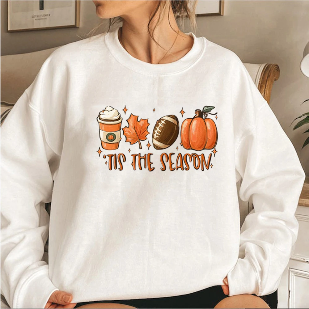 Tis The Season Fall Coffee Sweatshirt Coffee Lovers Hoodie Pumpkin Latte Drink Sweatshirts Thanksgiving Pullover Halloween Tops