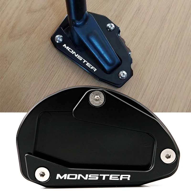 

For Ducati Monster 696 697 795 796 821 1200 1200S V2 V4 Motorcycle Side Stand Enlarged Plate Kickstand & Tire Valve Caps
