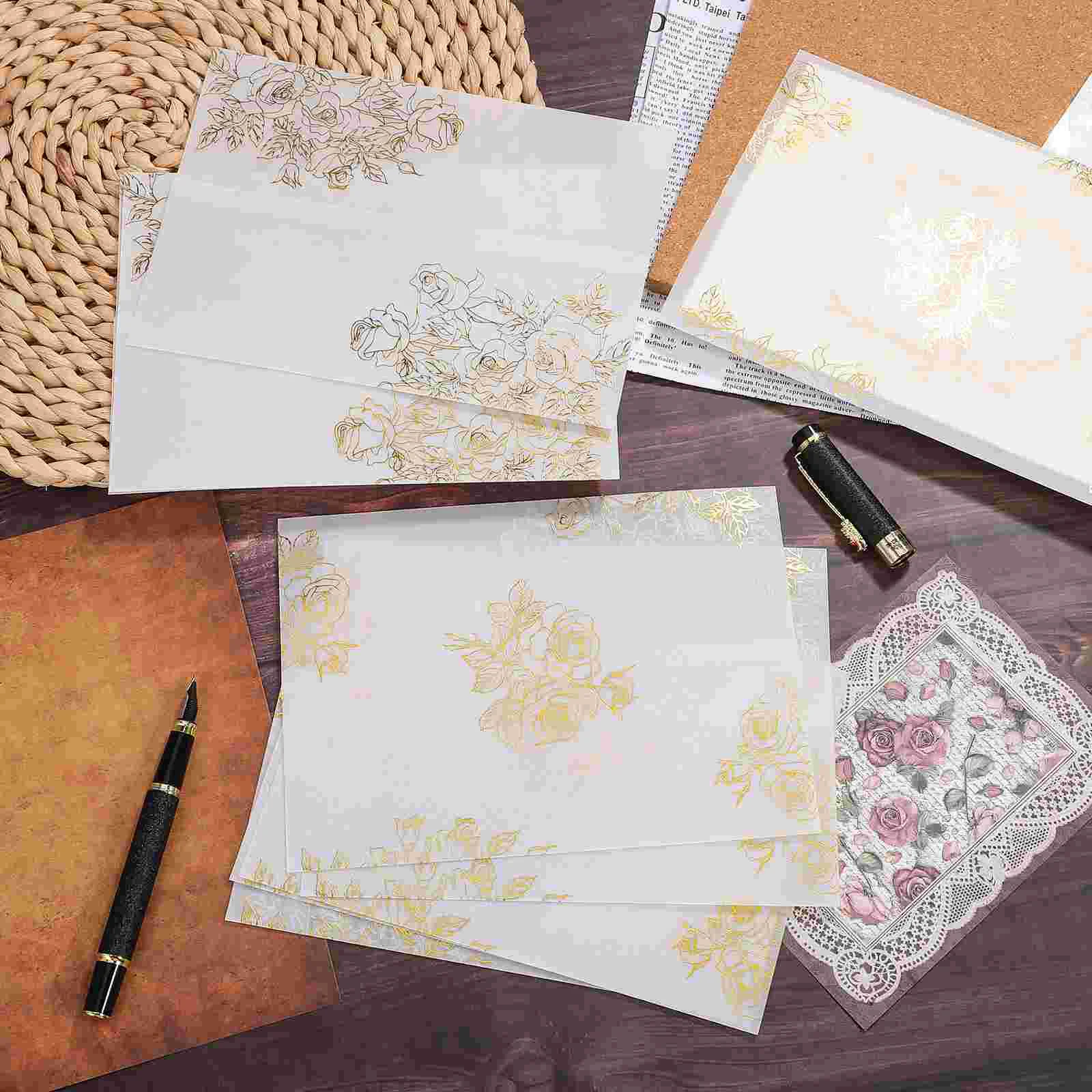 50 Pcs Pocket Transparent Invitation Letter Work Invited Invites Colored Offset PaperKraft Reception Wedding Invitations Wraps