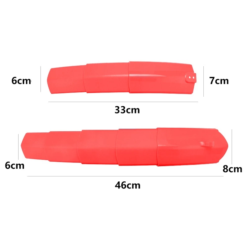 

33*7*6 Выдвижной велосипедный брызговик Компактные аксессуары для велосипеда Передний и задний брызговик Встроенный задний фонарь Компактный размер для хранения