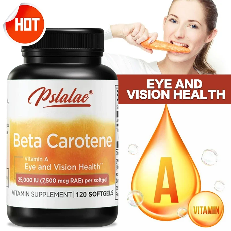 

Carotene Vitamin A 25000 IU Skin Eyes Immune System Health Antioxidant Support 7500 Mcg, 120 Softgels