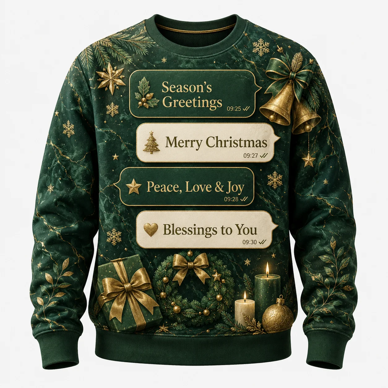Suéter Navideño Feo de la Comunidad de Chat Navideño para Amigos, Suéteres Navideños con Mensajes de Aplicaciones, Estilo Divertido, Arte Festivo para Fiestas