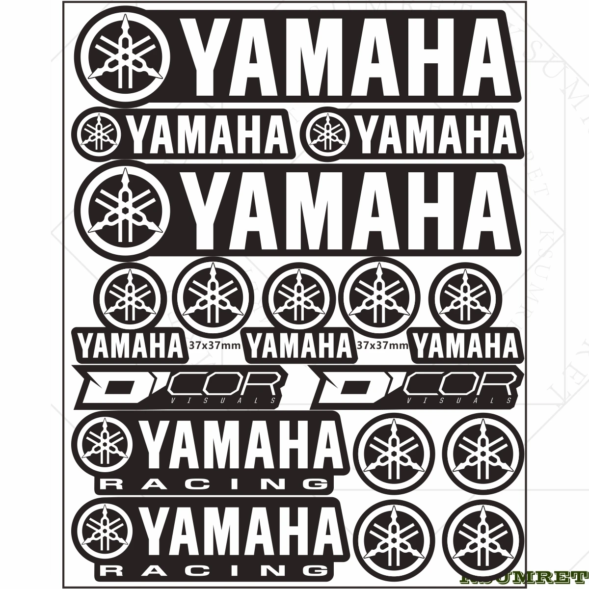 الفينيل لياماها DCOR Visuals ملصقات الدراجات النارية شعارات شعار مائي