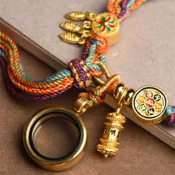 Hand-woven Tibetan Style Bracelet Zakiram Bracelet Green Tara Five Master Thangka Bracelet Tibetan Bracelet For Women Men