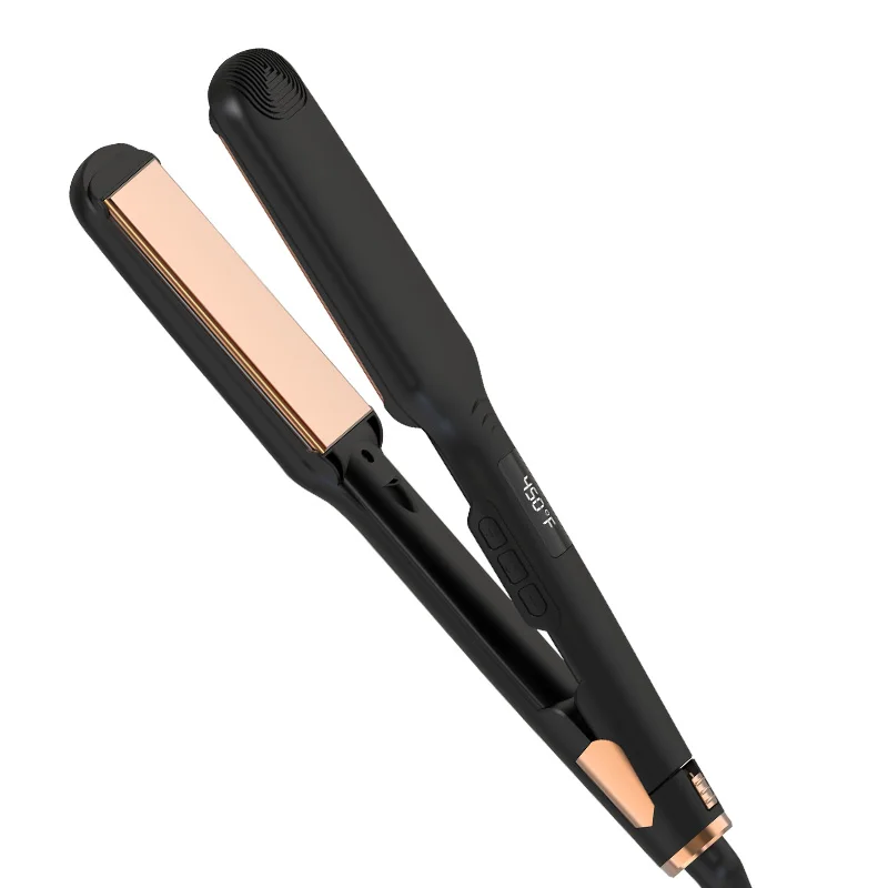 OEM Customizable Titanium Flat Iron Electric Hair Straightener Steam Plate Curler Negative Ion Function Private Label Packaging