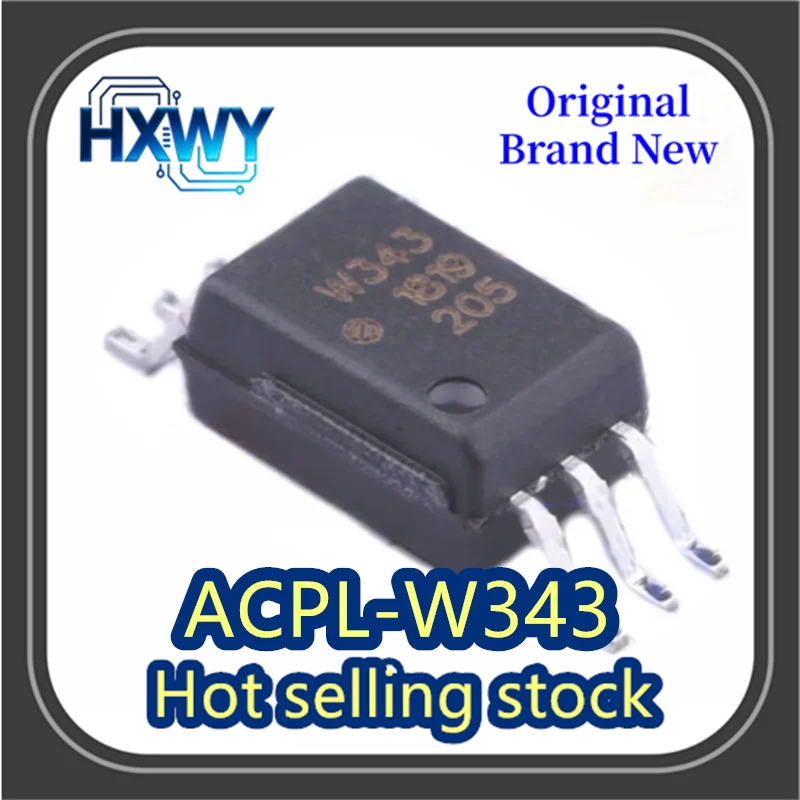 

(10/50 pieces) ACPL-W343 Silkscreen W343 Package SOP-6-6.8mm Logic Output Optocoupler Chip Brand New Original
