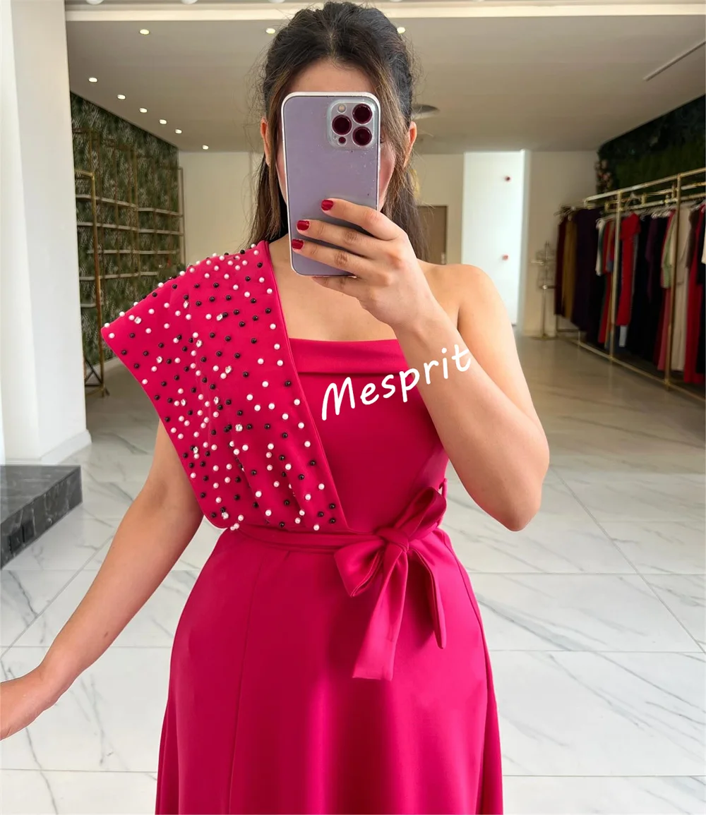 Jersey personalizado miçangas de um ombro a linha vestidos longos sob medida ocasião mulher elegante festa de casamento alta qualidade glitter