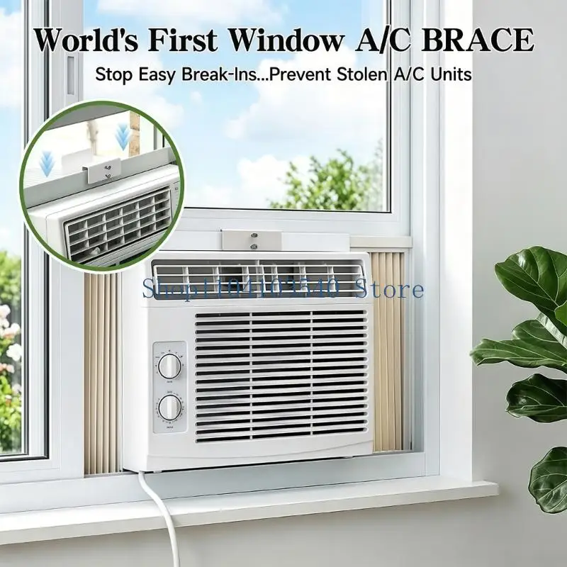 02DC Window-Frame Air Conditioner Support Mount Set with Metal Clamp Hardware, Window Retainers and L-Shaped Driver for view 2